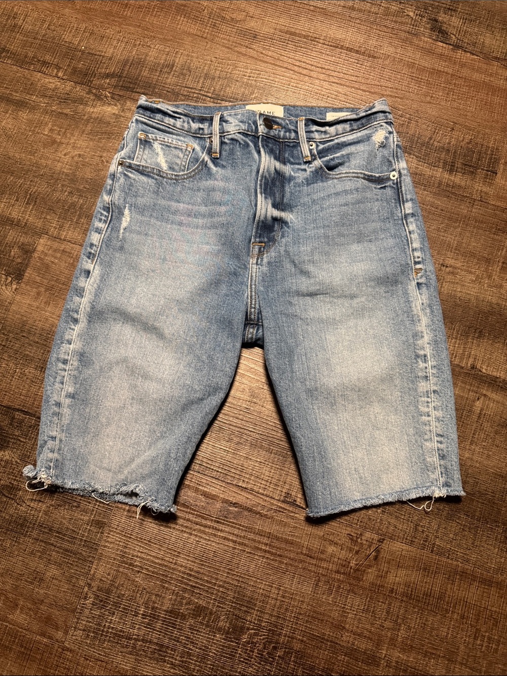 Frame Denim Light Blue Cutoff Denim Shorts